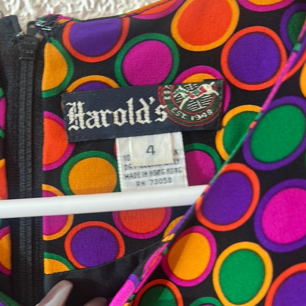 Harold's Vintage Colorful Polka Dot Mini Dress - Picture 3 of 13